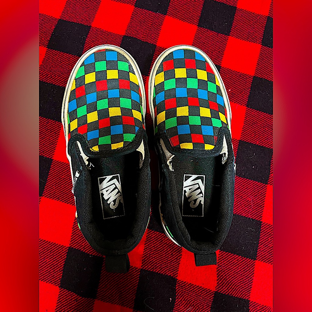 Vans Kids Slip-On Sneakers - Multicolor Checkerboard